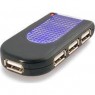 ���� Belkin Lighted Travel Hub USB 2.0, 4 �����, ���������, ��� ��, Black/ ׸���� (F5U034ERBLK)