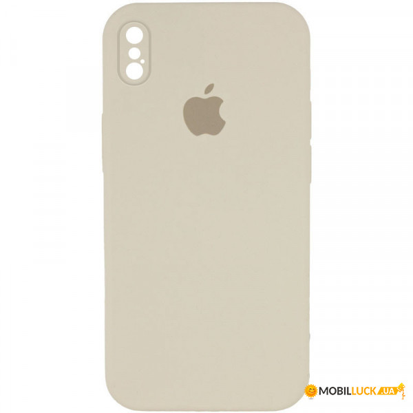  Epik Silicone Case Square Full Camera Protective (AA) Apple iPhone XS (5.8)  / Antigue White