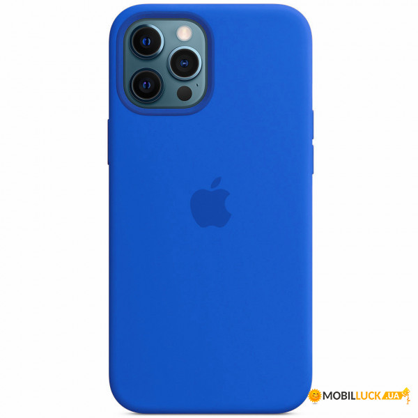  Epik Silicone case (AAA) full with Magsafe Apple iPhone 12 Pro Max (6.7)  / Capri Blue