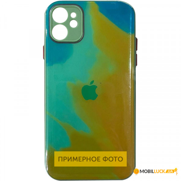  Epik TPU+Glass Impasto abstract  Apple iPhone 12 Pro (6.1) Yellow green