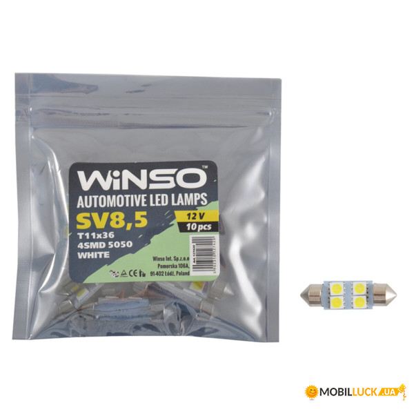 LED  Winso 12V SMD SV8.5 T11x36, 10 127420