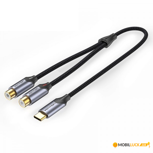  Vention USB Type-C - 2RCA, 1 m, Black (BGVBF)