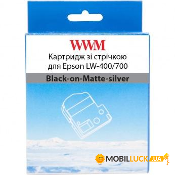    WWM  Epson LW-400/700 6mm  8m Black-on-Matte-silver (WWM-SM6X)