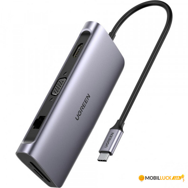 - Ugreen USB3.0 Type-C --> USB 3.0x3/HDMI/VGA/RJ45/SD&TF/PD CM179  (40873)