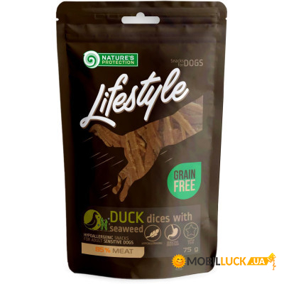    Nature's Protection Lifestyle Soft duck dices with seaweed 75  (SNK46143)