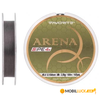  Favorite Arena PE 100m (silver gray) #0.4/0.104mm 8lb/3.5kg (1693.10.95)