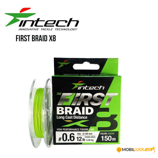   Intech First Braid X8 150m (2.0 (30lb/13.62kg))