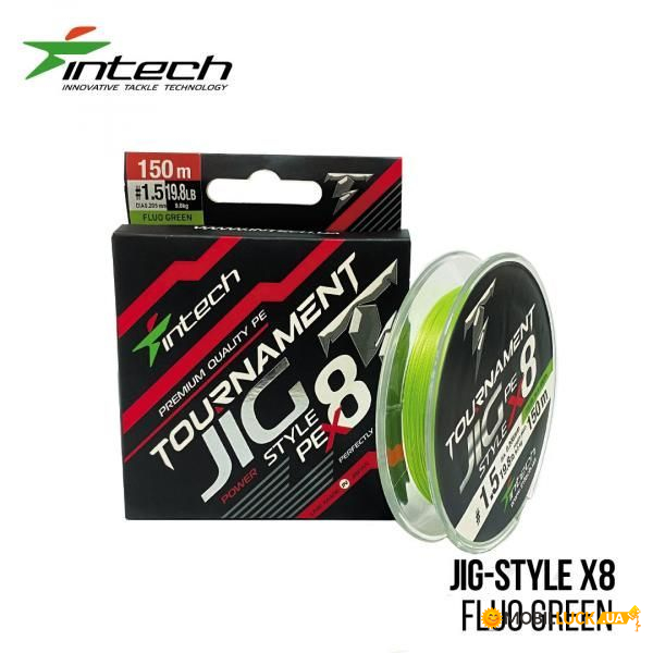   Intech Tournament Jig Style PE X8 Lime Green 150m (1.2 (17.6lb / 8.0kg))