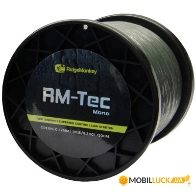  RidgeMonkey RM-Tec Mono 1200m 0.38mm 15lb/6.8kg Green (9168.02.07)