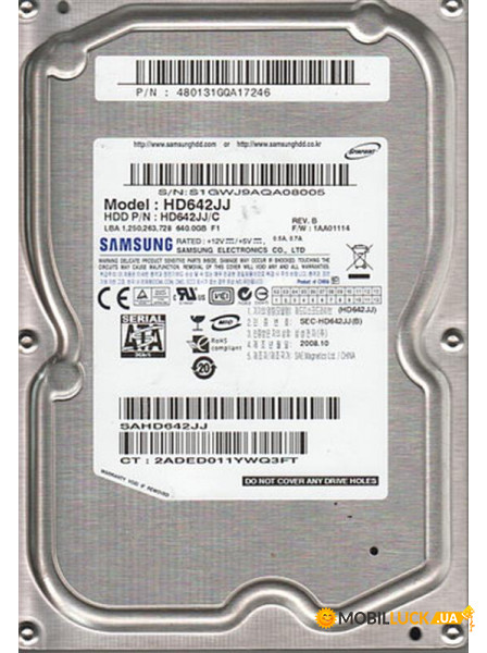   HDD SATA 640GB Samsung 7200rpm 16MB (HD642JJ) Refurbished