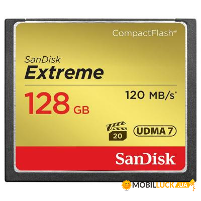  SANDISK 128GB Compact Flash Extreme (SDCFXSB-128G-G46)