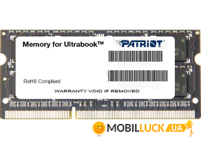  Patriot SoDIMM 8192M DDR3 1600 MHz Retail (PSD38G1600L2S)