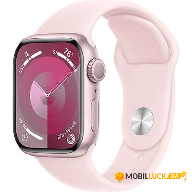 - Apple Watch Series 9 GPS 41mm Pink Aluminum Case w. Light Pink S. Loop (MR953)