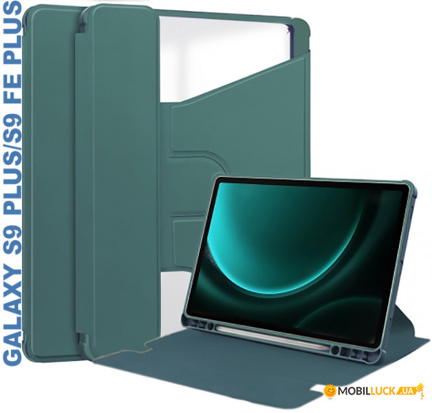  BeCover 360 Rotatable Samsung Galaxy Tab S9 Plus (SM-X810/SM-X816)/S9 FE Plus (SM-X610/SM-X616) 12.4 Dark Green (710400)