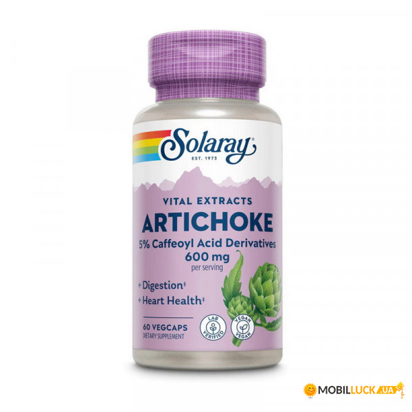  Solaray Artichoke 600 mg 60 veg caps