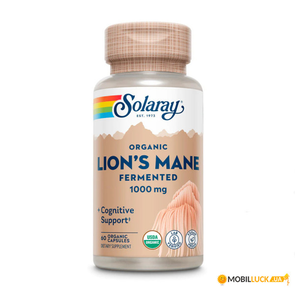 Solaray Fermented Lions Mane Mushroom 500 mg 60  