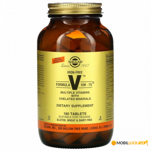     VM-75 Solgar (Multiple Vitamins) 180 