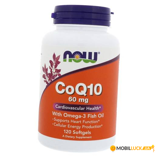  NOW CoQ10 60 mg Omega 3 Fish Oils Softgels 120  (4384301192)