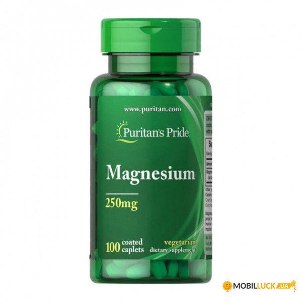  Puritans Pride Magnesium 250 mg 100 caplets