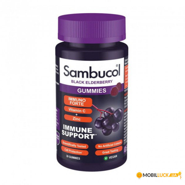  Sambucol Immuno Forte + Vitamin C + Zinc 30 gummies