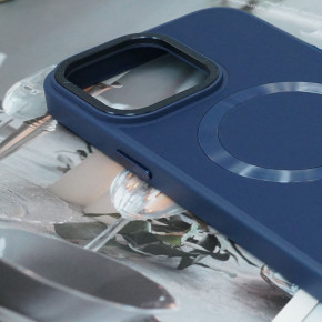   Epik Bonbon Leather Metal Style with MagSafe Apple iPhone 13 (6.1)  / Navy blue 3