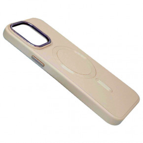   Epik Bonbon Leather Metal Style with MagSafe Apple iPhone 15 (6.1)  / Light pink 4