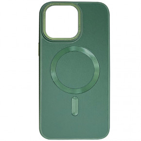   Epik Bonbon Leather Metal Style with MagSafe  Apple iPhone 12 Pro / 12 (6.1)  / Pine green