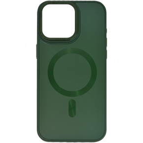  TPU+Glass Sapphire Midnight Open Camera with MagSafe Apple iPhone 15 (6.1)  / Forest green