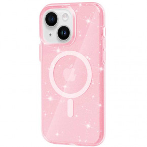  Epik TPU Galaxy Sparkle (MagFit) Apple iPhone 13 / 14 (6.1) Pink+Glitter