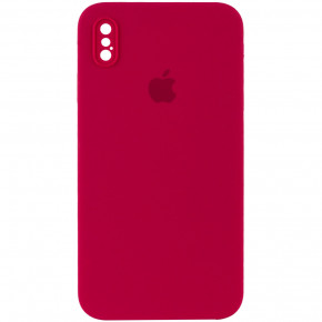  Epik Silicone Case Square Full Camera Protective (AA) Apple iPhone XS (5.8)  / Rose Red