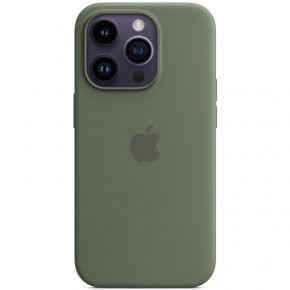  Epik Silicone case (AAA) full with Magsafe Apple iPhone 14 Pro Max (6.7)  / Olive