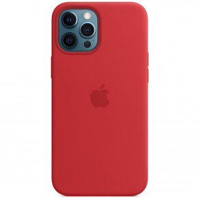  Epik Silicone case (AAA) full with Magsafe and Animation Apple iPhone 12 Pro Max (6.7)  / Red