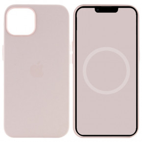  Epik Silicone case (AAA) full with Magsafe and Animation Apple iPhone 15 (6.1)  / Light pink