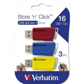 USB   Verbatim 3x16GB Store 'n' Click Red/Blue/Yellow USB 3.2 (49306) 13