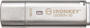    Kingston 16GB IronKey Locker+ 50 Silver (IKLP50/16GB)