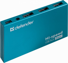 USB- Defender  7xUSB 2.0 SEPTIMA SLIM+Adapter 220v 4