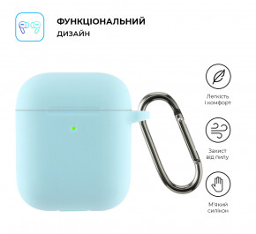  Armorstandart Ultrathin Silicone Case With Hook  Apple AirPods 2 Sky Blue (ARM59692) 3