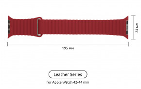  Armorstandart Leather Loop  Apple Watch 42/44 mm Red (ARM45824) 3