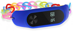  UWatch Fashion Rainbow Color Elastic StretchReplacement Silicone Strap For Xiaomi Band 2 Blue 3