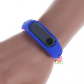  UWatch Fashion Rainbow Color Elastic StretchReplacement Silicone Strap For Xiaomi Band 2 Blue 5