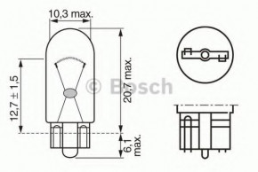   Bosch W5W 12V 5W W2.1X9.5d LONGLIFE DAYTIME (1 987 302 286) 3