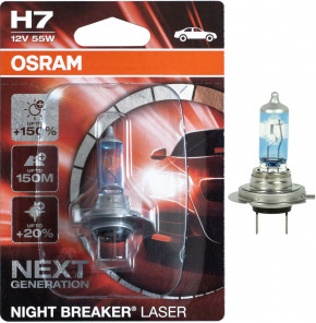  OSRAM 64210NL-01B H7 Night Breaker LASER NG +150% 55W 12V PX26d 1/ 3