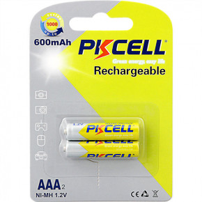  AAA 600mAh, 1.2V Ni-MH, rechargeable battery, PKCELL, 2pcs/card (AAA600-2B)