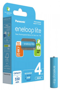  Panasonic Eneloop Lite BK-4LCCE/4BE AAA/HR03 NI-MH 550 mAh BL 4  3