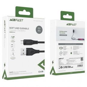  Acefast C3-09 USB Type A Micro 2.4 A 1,2 m Black (AFC3-09B) 4