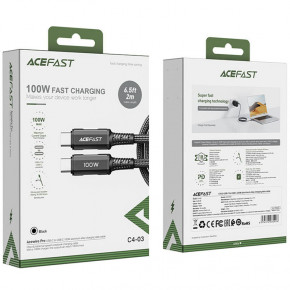   Acefast C4-03 USB-C to USB-C 100W aluminum alloy (1m) Black 4
