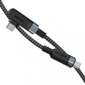   Acefast C5-03 USB-C to USB-C 100W right angled aluminum alloy (1m) Black 3
