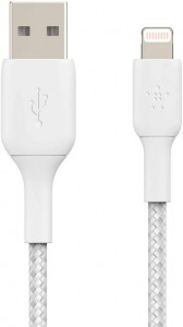  Belkin USB-A - Lightning, BRAIDED, 1m, white (CAA002BT1MWH) 3