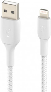  Belkin USB-A - Lightning, BRAIDED, 1m, white (CAA002BT1MWH) 4