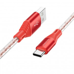 Borofone BX96 Ice crystal USB Type A Type-C 3 A 1  Red (BX96CR) 3